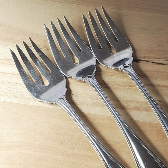 Oneida Arbor American Harmony Salad Forks set of 3 USA stainless flatware - Picture 3 of 4